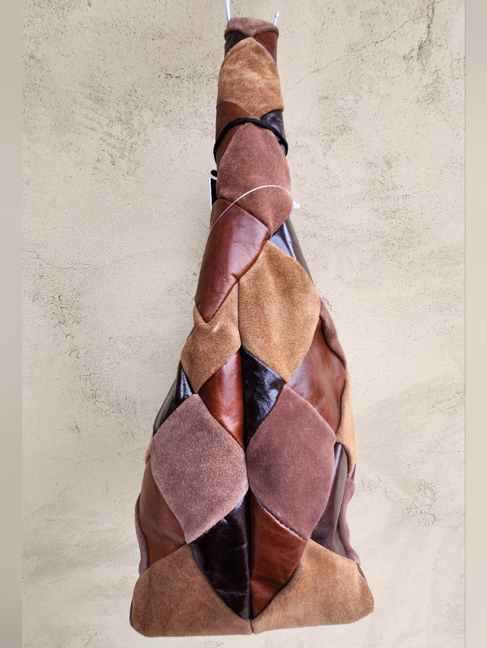 Lodis Patchwork Leather Hobo Bag in Multi Brown Tones - Picture 5 of 12